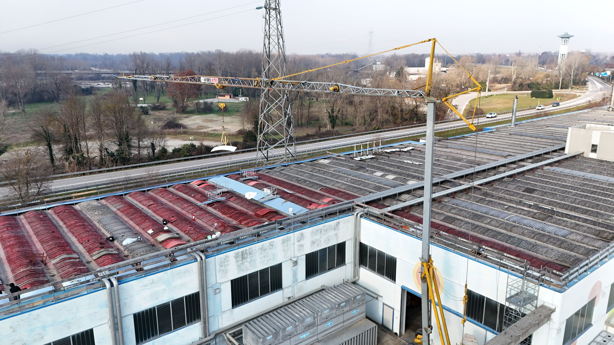 Immagine del cantiere durante dei lavori